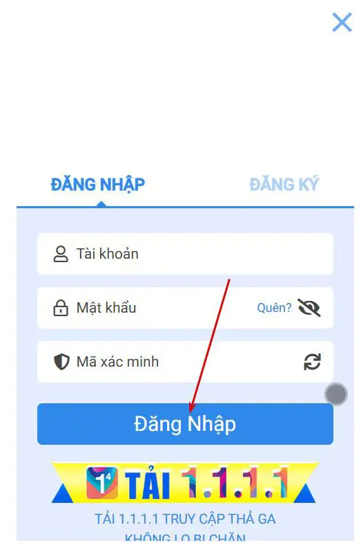 Nhấp Đăng nhập Vin777