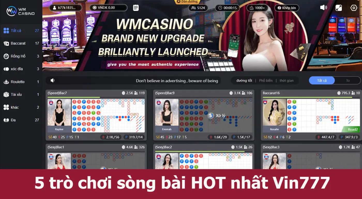 Top 5 game sòng bài hay nhất